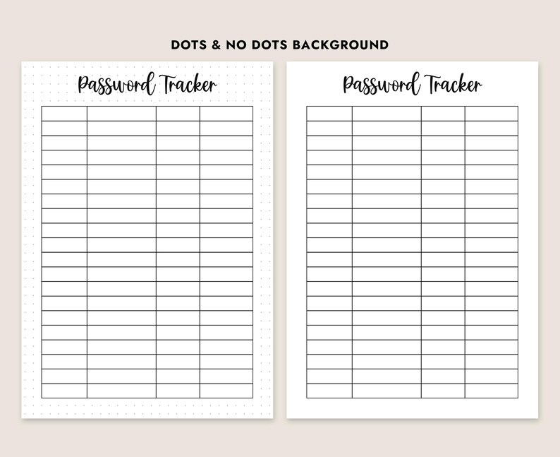 Simple Password Tracker Printable Website Login Log A4, A5, Letter ...