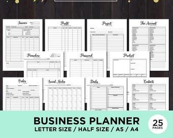 Small Business Planner Printable Home Business Planner Insert Productivity Planner Goal Planner Printable Order Form Download Sales Tracker
