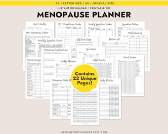 Ultimate Menopause Planner Women's Health & Wellness Bullet Journal Bundle - Daily Planners, Symptom Trackers, Self-Care