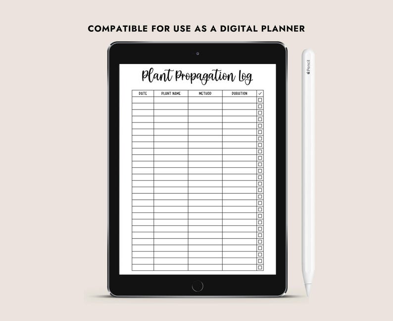 Plant Propagation Log Printable Tracker Sheet A4 A5 Letter PDF Instant ...