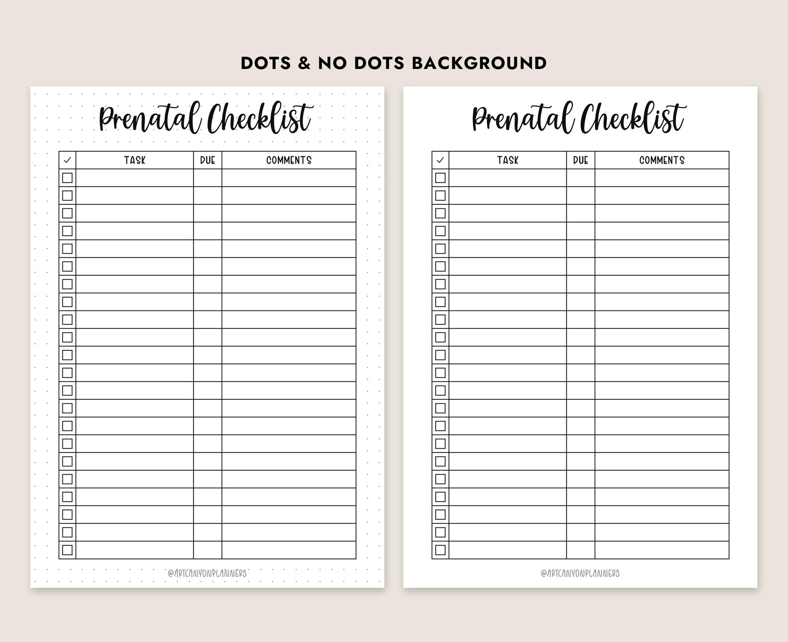 Printable Prenatal Checklist PDF Pregnancy to Do List Pregnancy Tracker ...