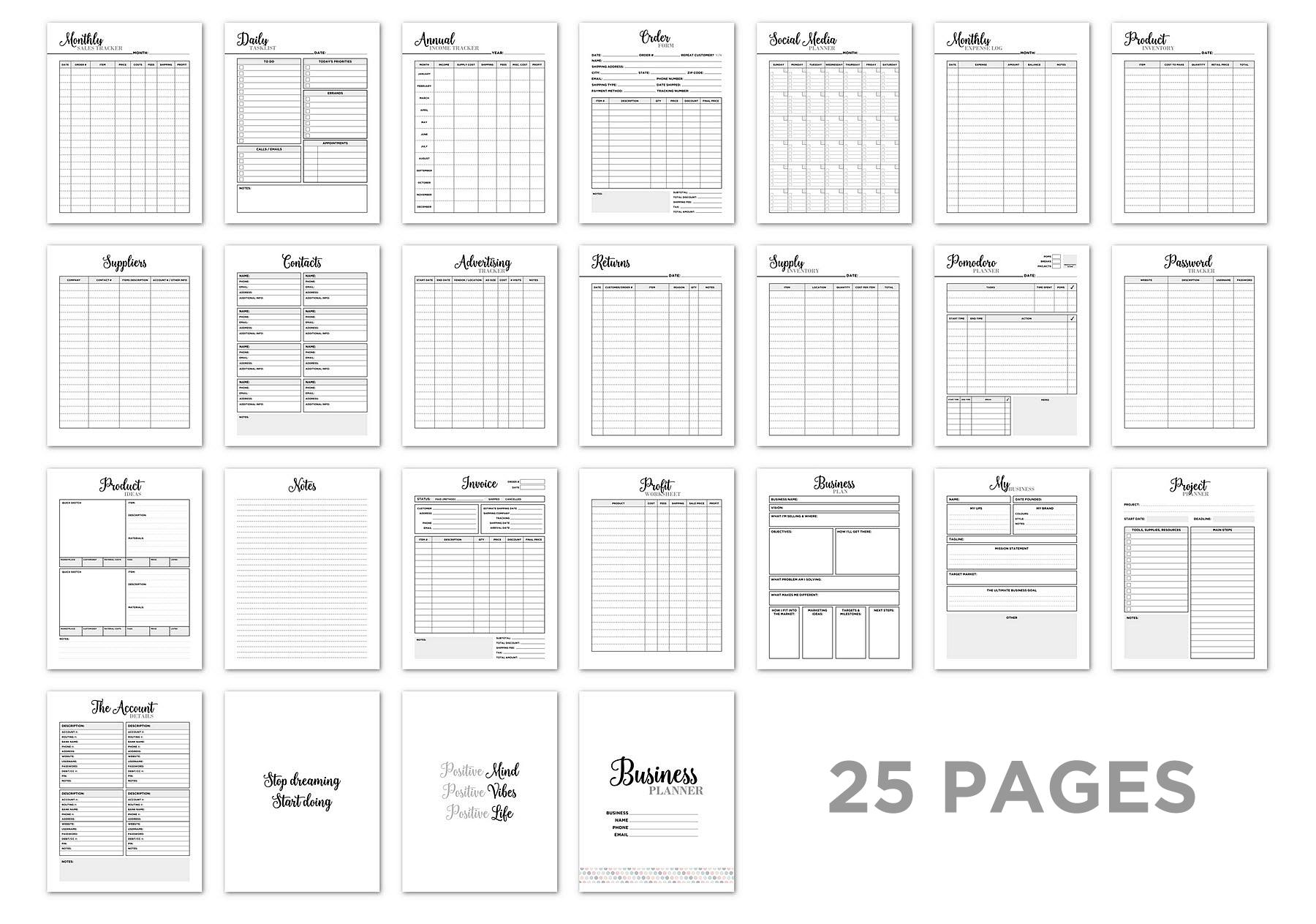 Small Business Planner Printable Home Business Planner Insert ...
