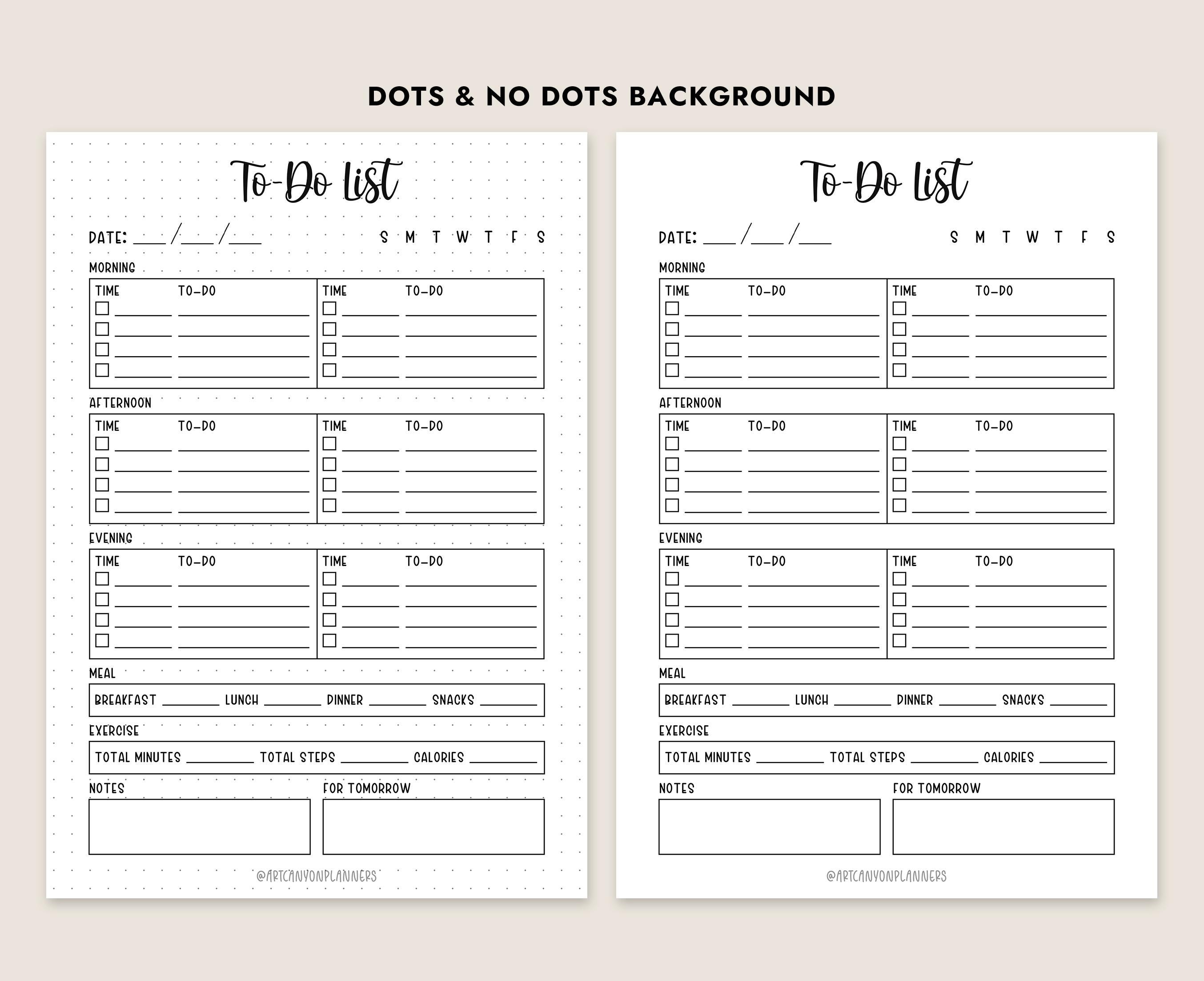 Daily to Do List Planner Printable A4 A5 Letter Journal PDF Instant ...