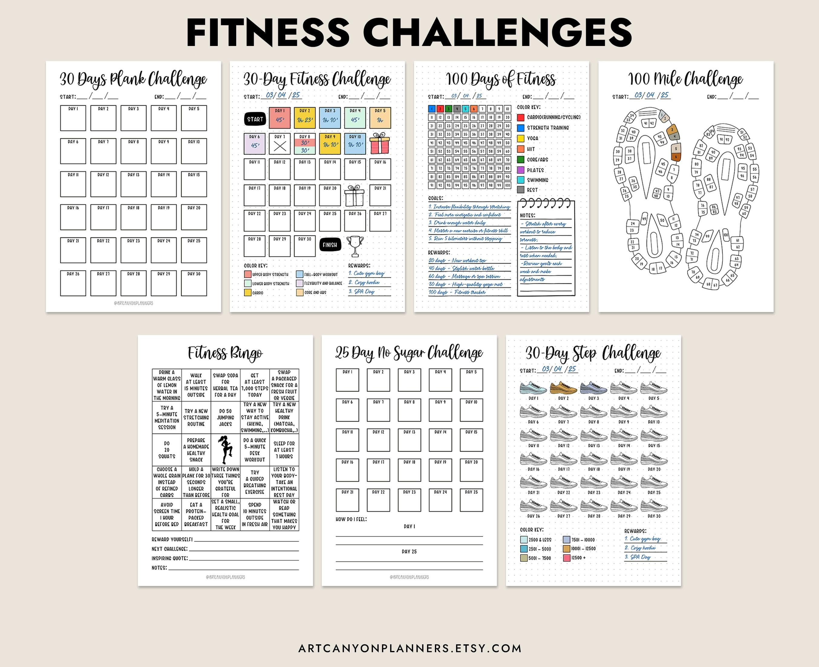 Ultimate Journal Fitness Planner Bundle Printable Tracker Health ...