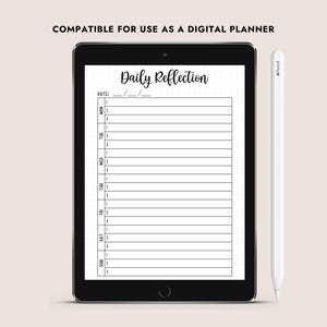 Daily Reflection Printable Weekly Review Journal Page Self Care Planner ...