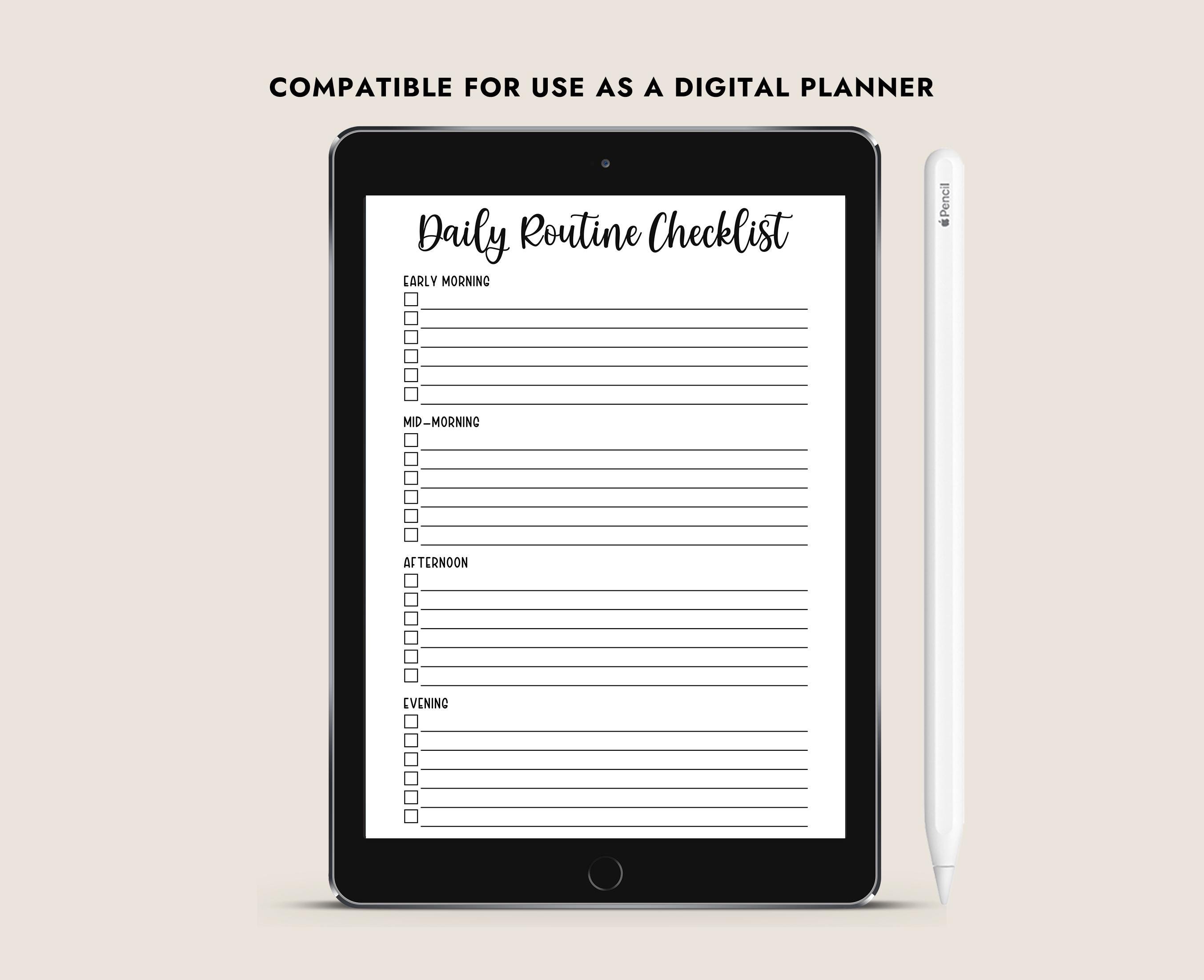 Daily Routine Checklist Printable Planner Insert to Do List A4 A5 ...