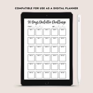 30 Day Declutter Challenge Printable Tracker Home Organization ...