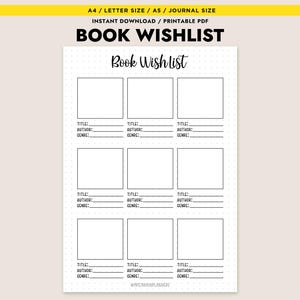 Book Wishlist - Etsy