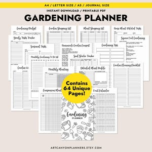 Ensemble d'agendas de jardin imprimables Modèles de journaux de jardin pour la plantation Semis Suivi du budget