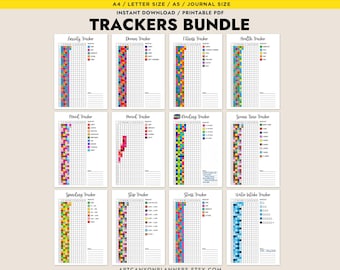 Ultimate Trackers Bundle - Anxiety, Mood, Fitness, Health & More Digital Instant Download A4/Letter and A5/Jourtnal