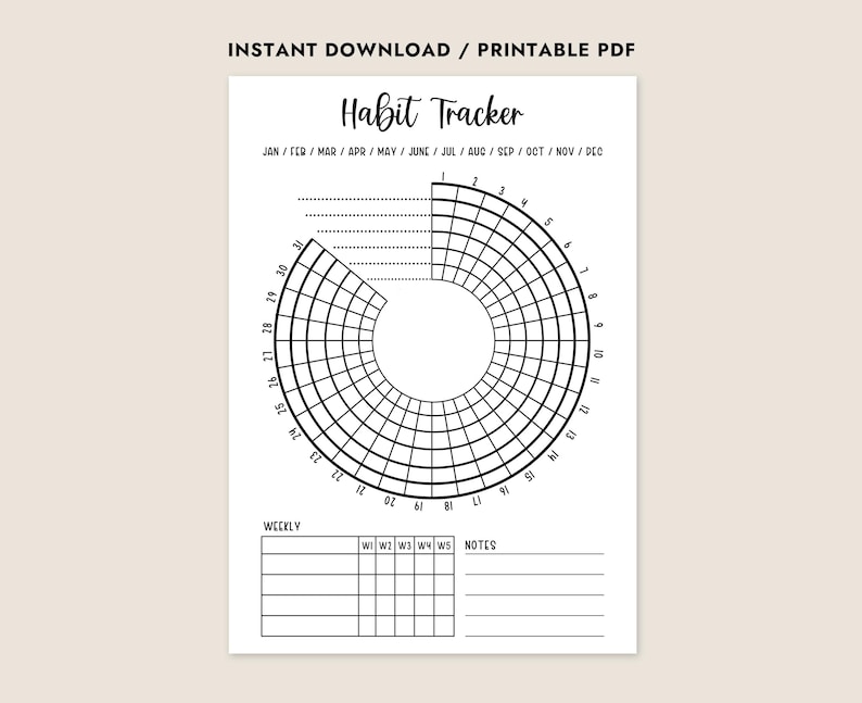 Habit Tracker Printable Goal Tracker Fitness Tracker Planner Page 30 ...