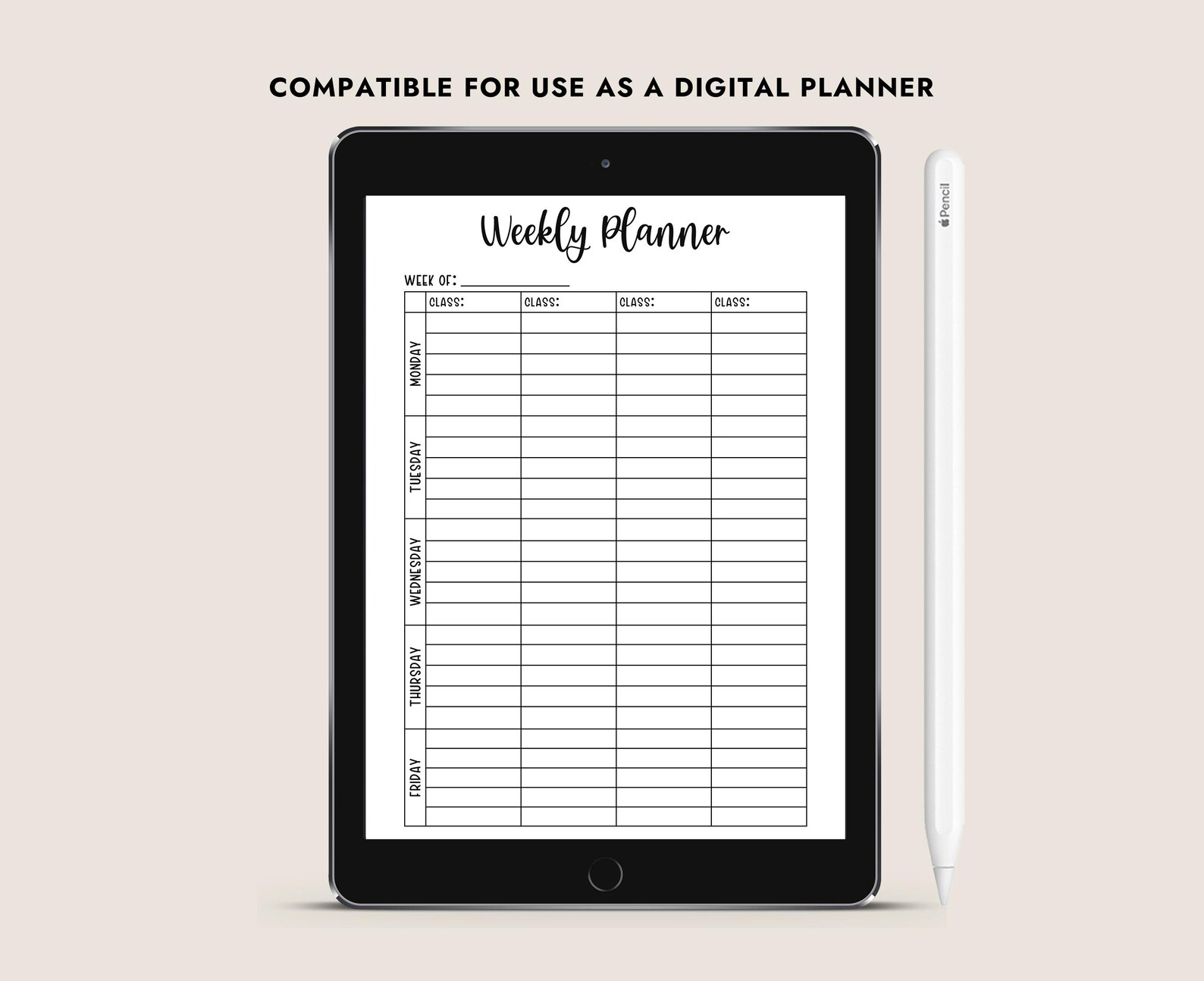 Weekly Planner Printable Undated Weekly Schedule A4 A5 Letter Half ...