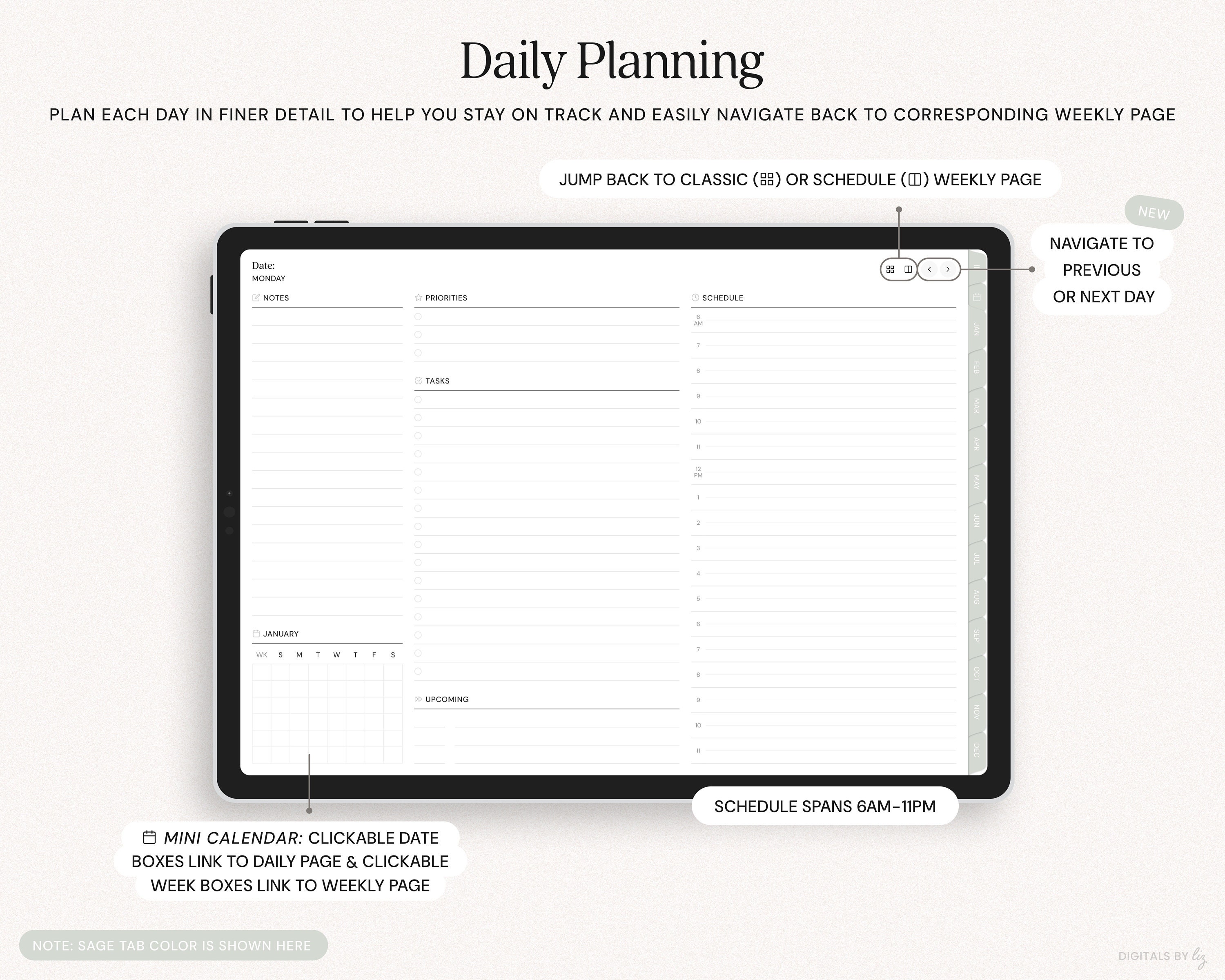 Undated Digital Planner, Goodnotes Planner, Notability Planner ...