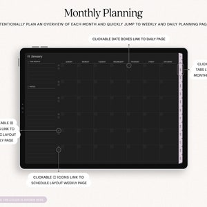 Undated Digital Planner Dark Mode, Goodnotes Planner, Notability ...