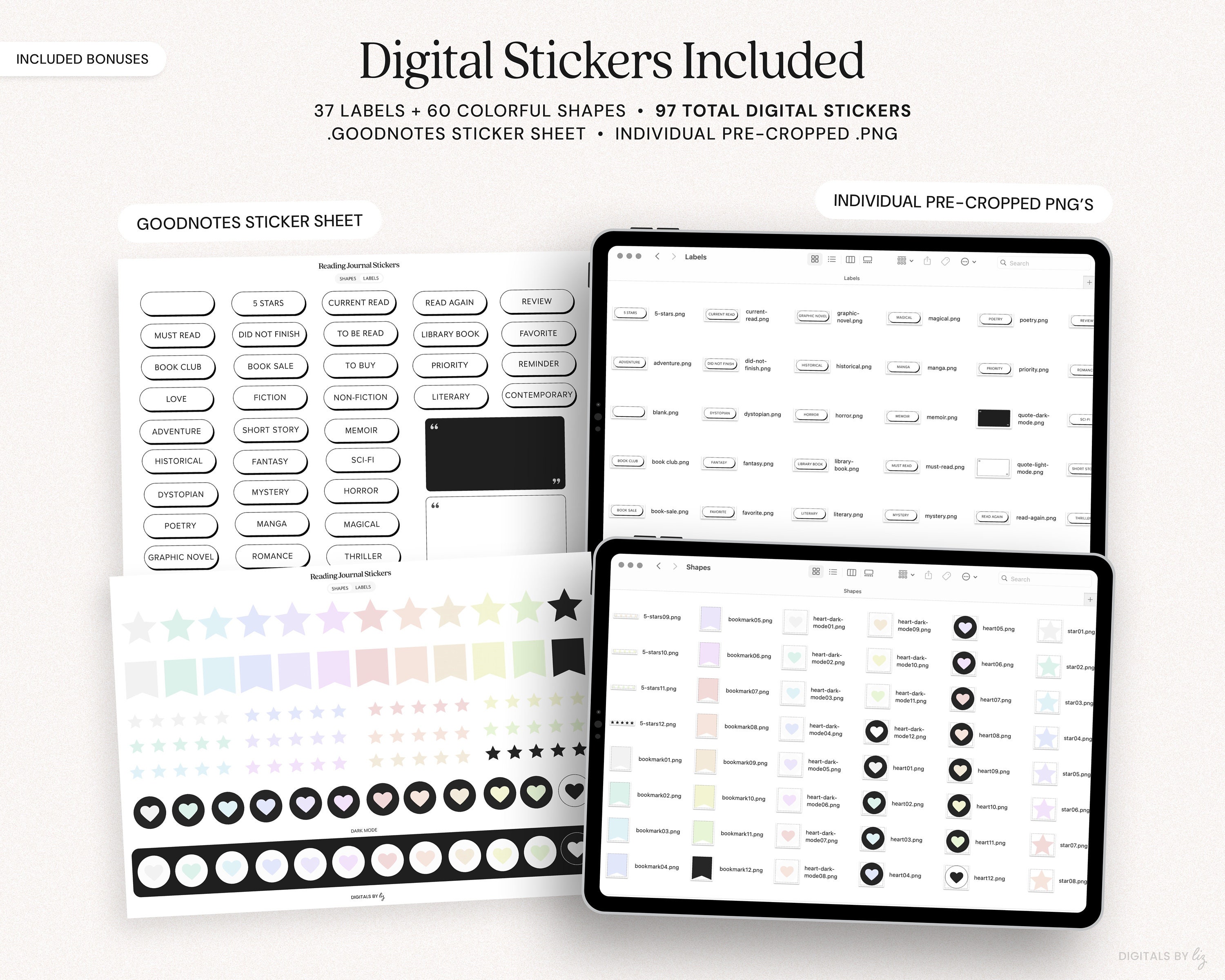 Digital Reading Journal iPad Reading Planner Reading Tracker