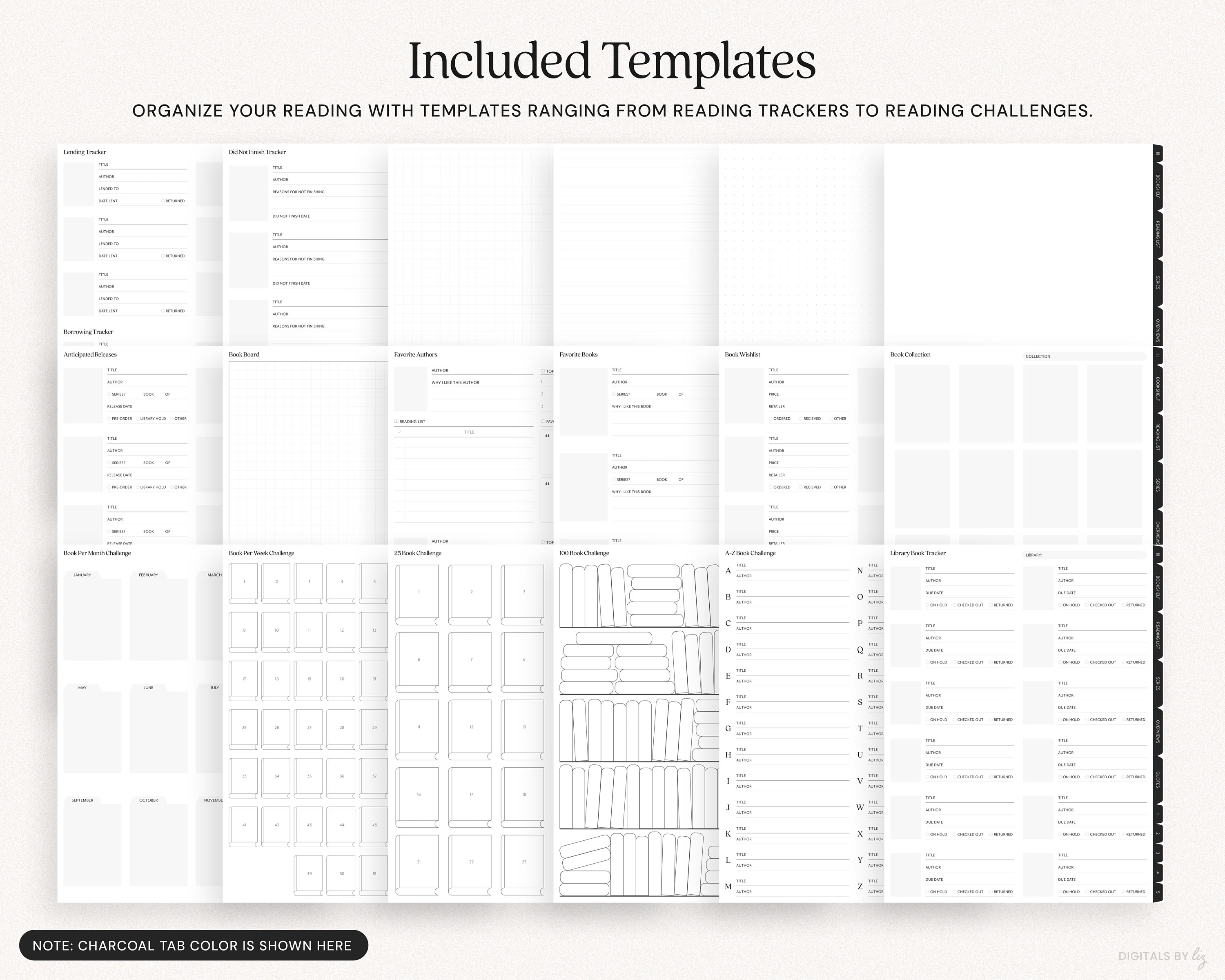Digital Reading Journal iPad Reading Planner Reading Tracker