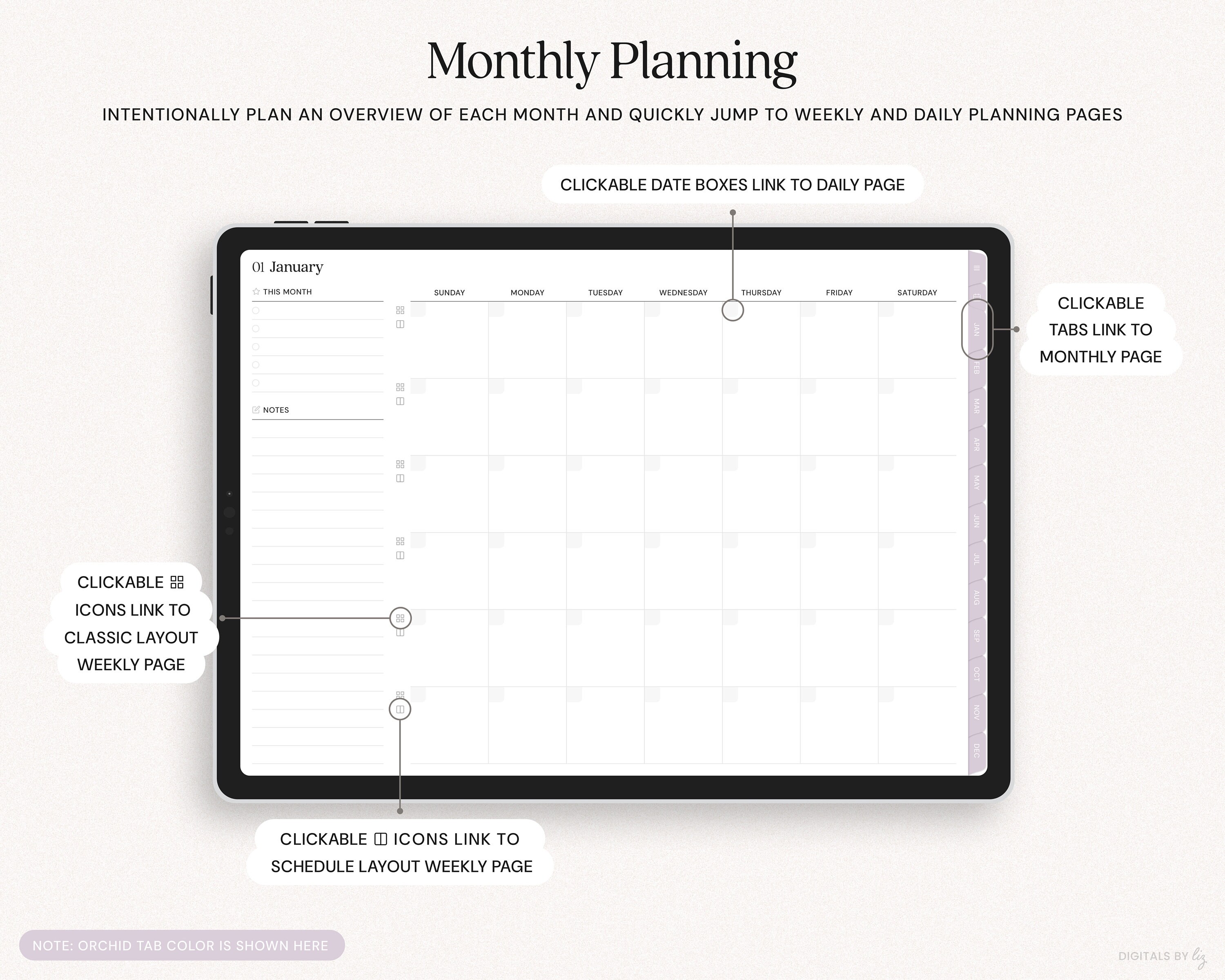 Undated Digital Planner, Goodnotes Planner, Notability Planner ...