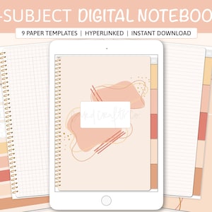 5 Subject Hyperlinked Digital Notebook Ipad Notability | Etsy