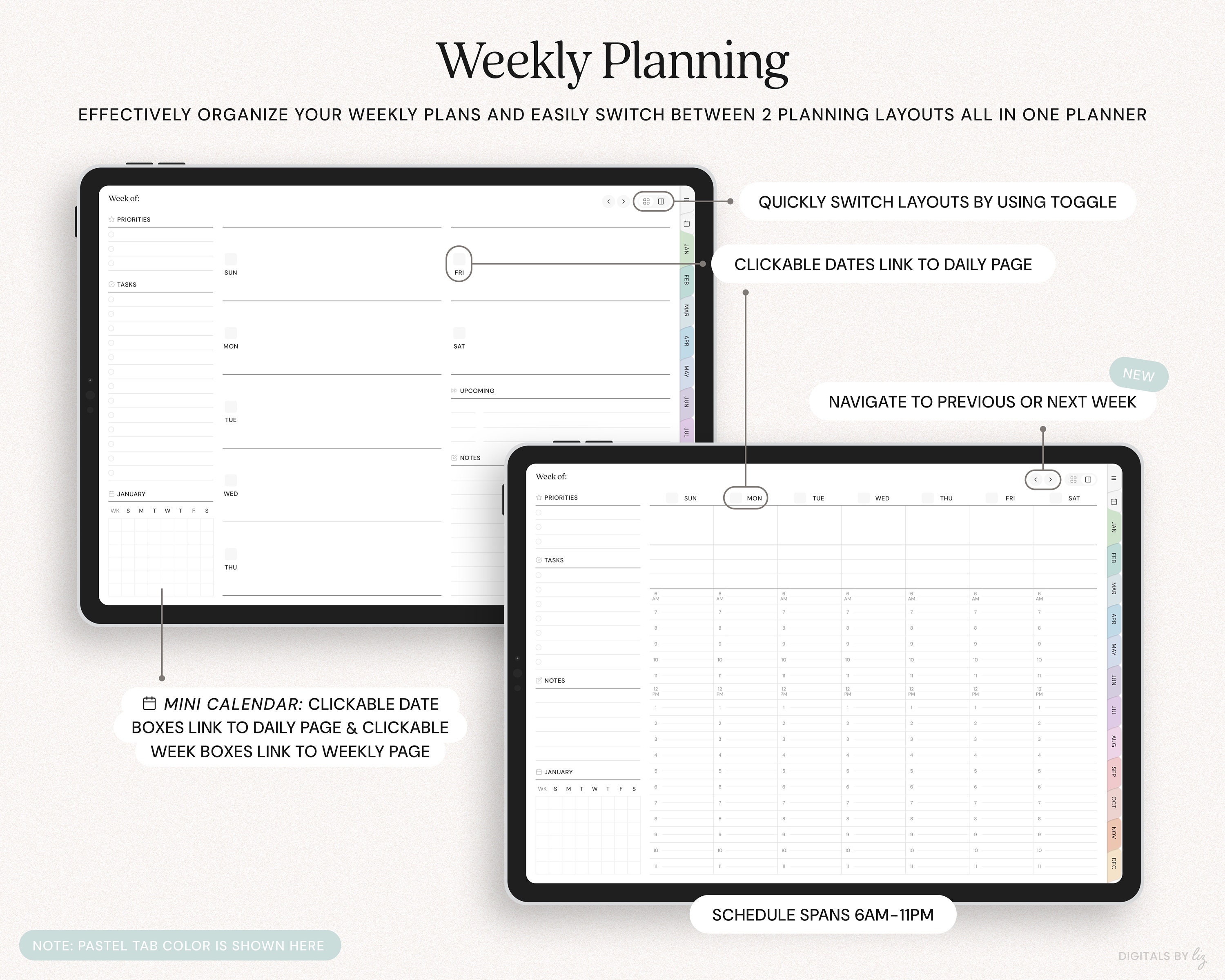 Undated Digital Planner, Goodnotes Planner, Notability Planner ...