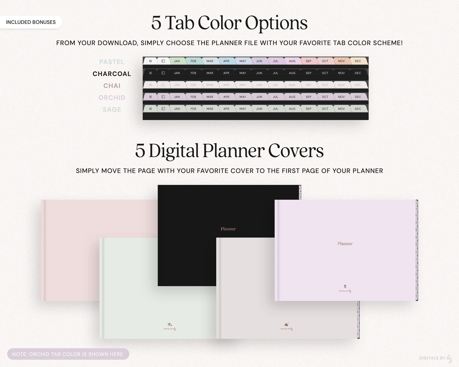 Undated Digital Planner Dark Mode, Goodnotes Planner, Notability ...