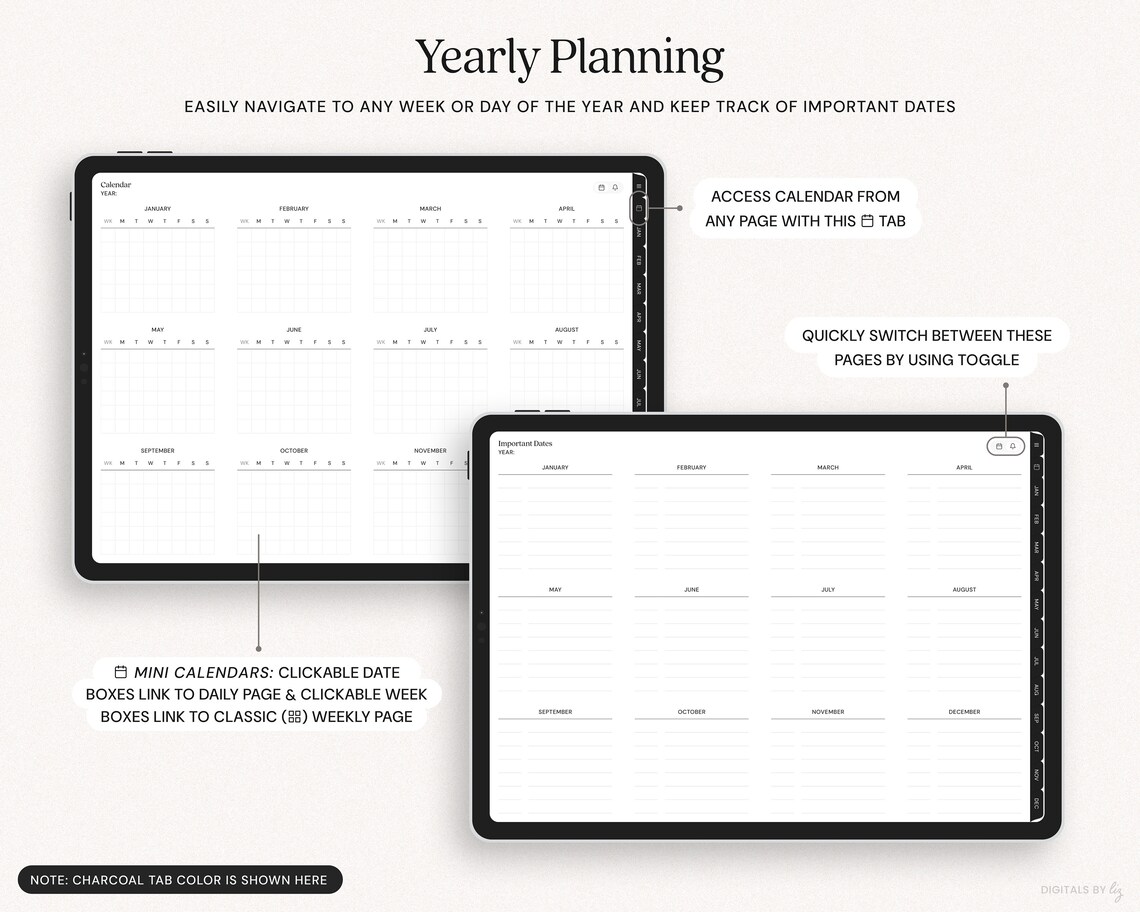 Undated Digital Planner, Goodnotes Planner, Notability Planner ...
