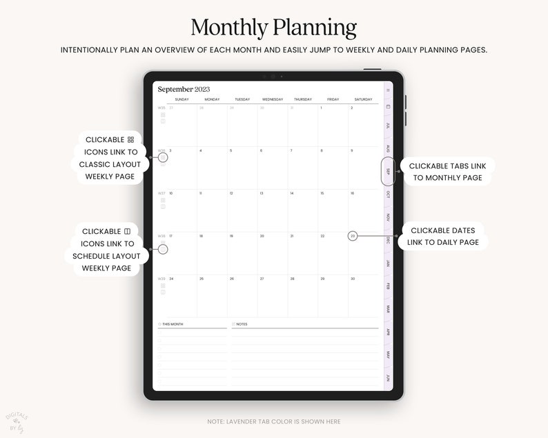 Mid Year Digital Planner 2023 2024 Goodnotes Planner Dated Etsy