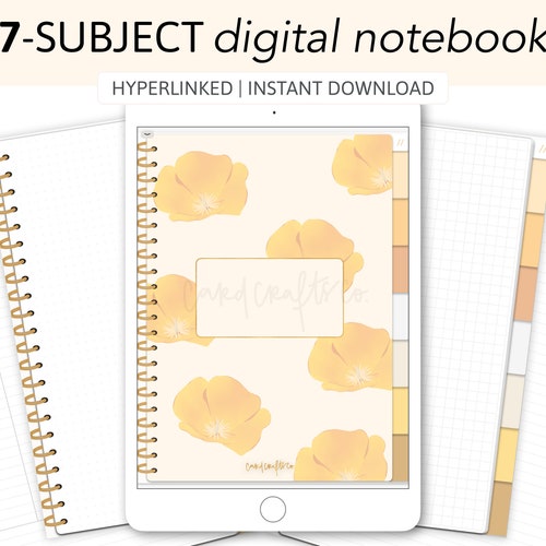 7subject Terrazzo Hyperlinked Digital Notebook Dot Blank Etsy