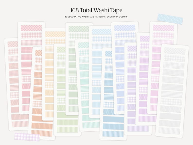 150+ Pastel Washi Tape Digital Stickers | Pre-cropped PNG & Goodnotes ...