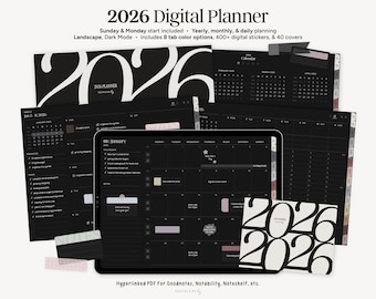 2025 Digital Planner, Portrait Hyperlinked iPad Planner, Goodnotes ...