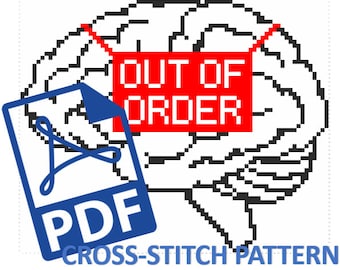 Patrón de punto de cruz: Cerebro fuera de orden - Archivo PDF