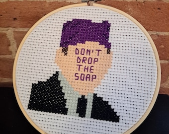 Punto de cruz de Prison Mike - Serie de televisión "The Office" - Regalo para fans de The Office, decoración del hogar, baño, regalos divertidos para amigos, Michael Scott dementores