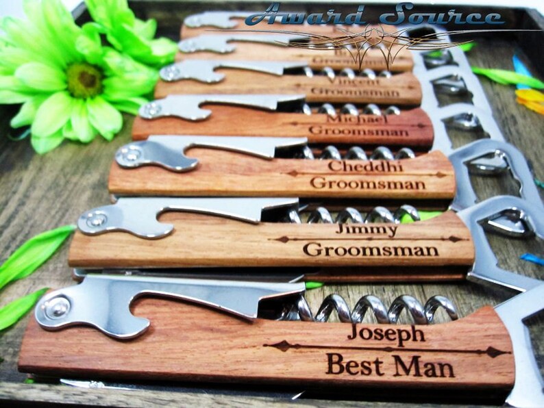 Personalized Corkscrew and MultiTool Groomsmen Gifts Etsy