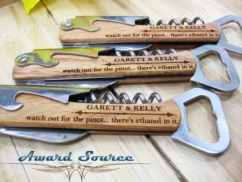 Personalized Wedding Party Favor Wine Bottle Opener Etsy