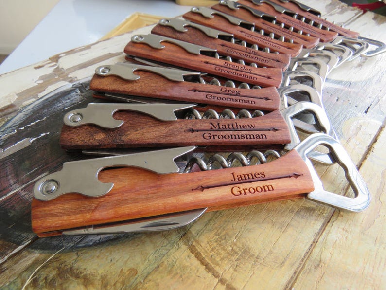 Personalized Corkscrew and MultiTool Groomsmen Gifts Etsy