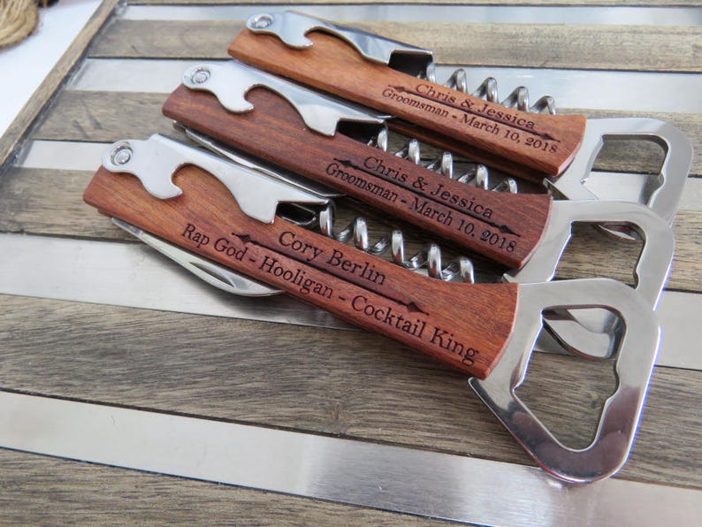 Personalized Corkscrew and MultiTool Groomsmen Gifts Etsy