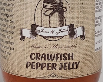 Crawfish Pepper Jelly 16 oz Nettogewicht Größe von Odem Jelly & Jam Farm