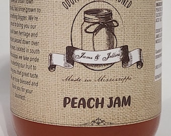 Peach Jam in Glass Jar 16 oz net wt