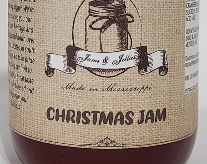 Christmas Jam in  Glass 16 oz Jar