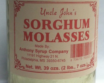 Uncle Johns Sorghum Melasse in einer Metall 30 FL Ozs Dose Gewicht 2lb 70z