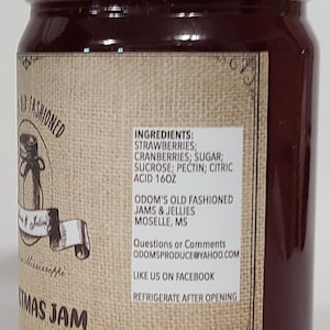 Christmas Jam in Glass 16 oz Jar image 2