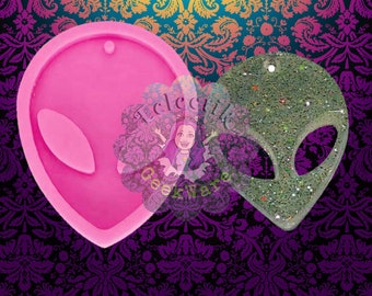Alien Silicone Mold SOAP Wax Plaster Resin Clay Mould UFO ET X Files