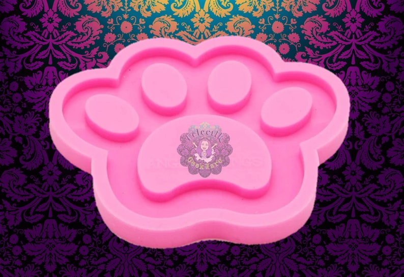 Dog Paw Print Keychain Mold Epoxy Resin Polymer Clay Silicone Etsy