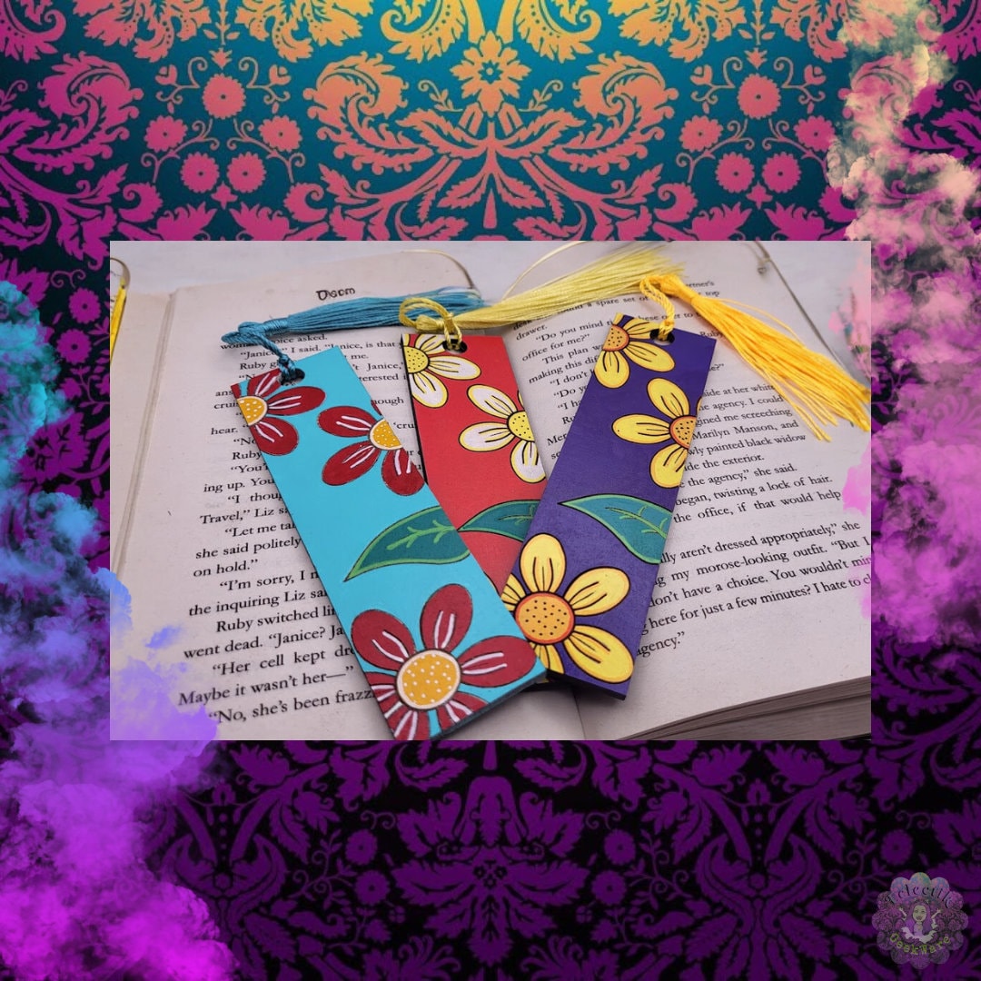Daisy Flower Wood Bookmark – Colorful Tassel, Reader Gift - Etsy