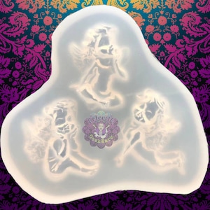 Cherubs Angel  Cupid Mold with keychain hole Epoxy Resin Polymer Clay Silicone Mold (In-Stock)