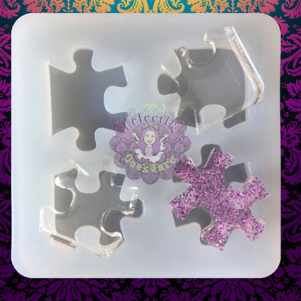 Puzzle Piece Mold Autism Awareness Puzzle Pieces Epoxy Resin Polymer Clay Mold (In-Stock)