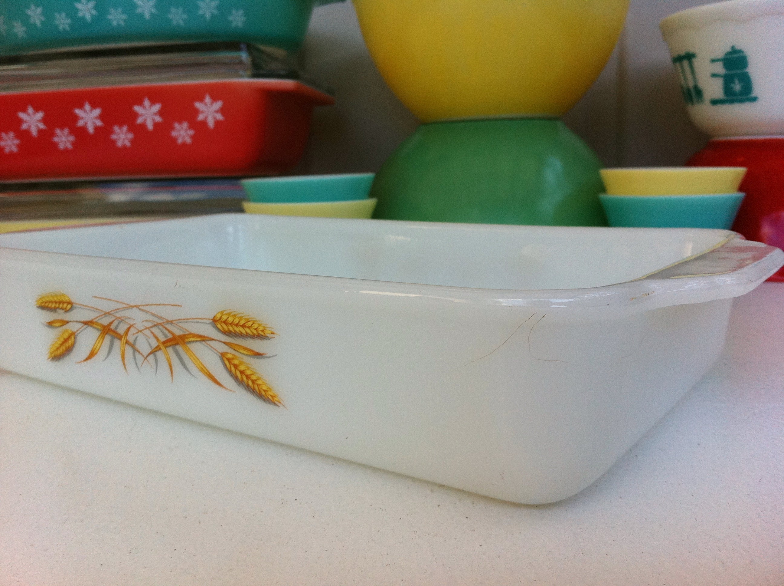 Pyrex Fire-king Wheat Pattern Oblong Baker! Fire King Wheat Ovenware ...