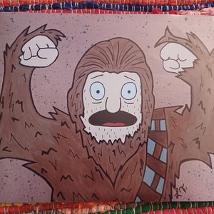 Chewy Teddy 11x14 Print. Bobs burgers fan art. Bobs burgers Teddy Star wars Chewbacca  Mashup fan art.
