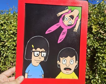 Belcher Kids Burger of the day reversible chalkboard. Bobs Burgers Inspired fanart.