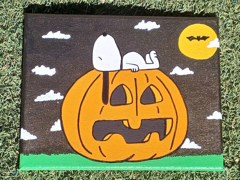 Spooky Snoopy 8x10 Peanuts Fanart. Charlie Browns Dog Snoopy. - Etsy