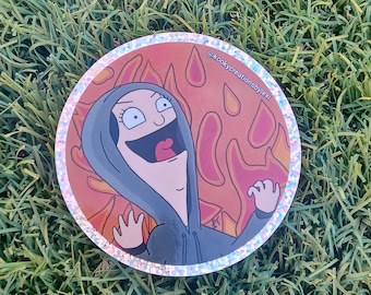 Louise Belcher Glitter Sticker: Bob&#39;s Burgers Fanart, Waterproof